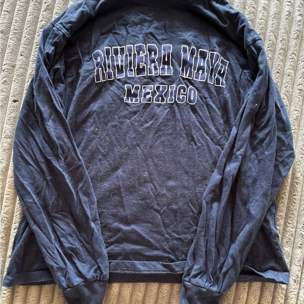 Navy Riviera Maya Mexico Long Sleeve Shirt